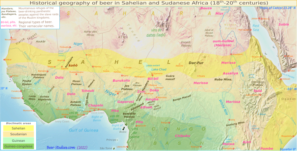 Historical geography of beer in Sahelian and Sudanese Africa in the 18th and 19th centuries.