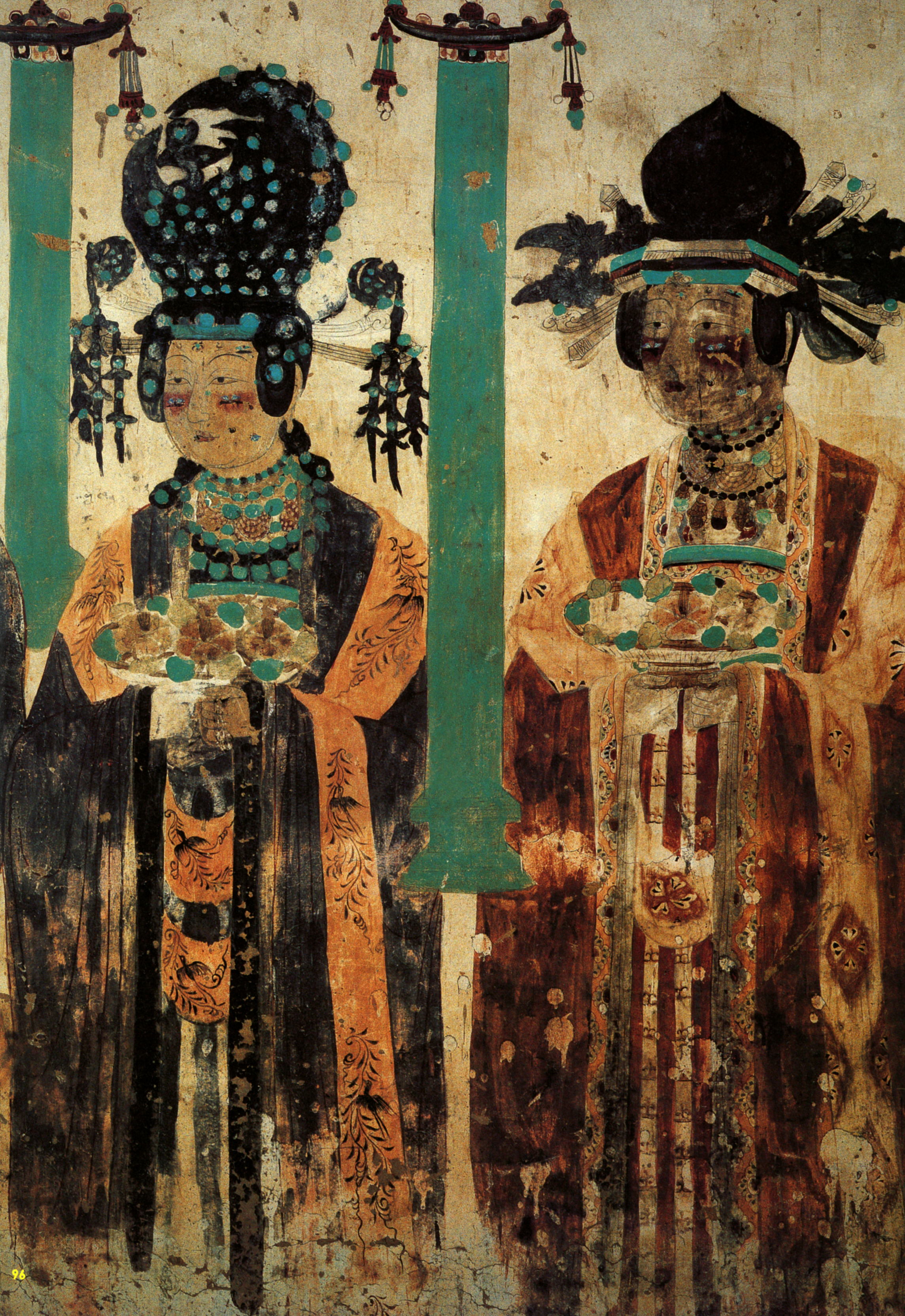 Dames donatrices khotanaises. Grotte 61 de Mogao, Dunhuang, Xe siècle