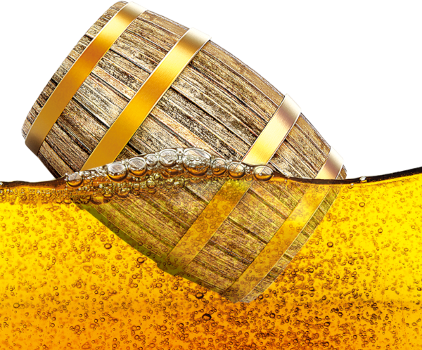 Tonneau de bière flottant sur la bière