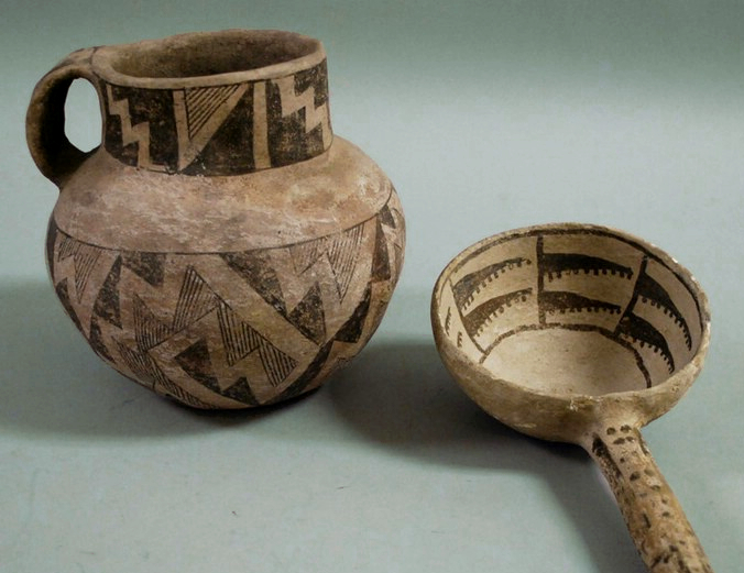 Anasazi Pottery Pitcher and Ladle
