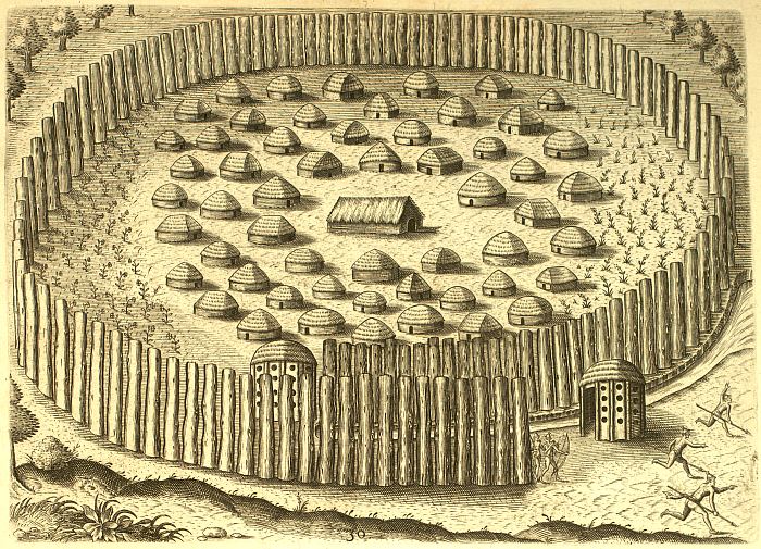 Timucua fortified village in Florida, 1565.