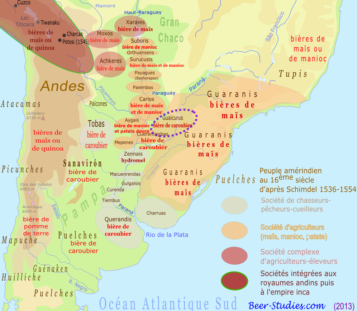 Localisation des Amérindiens Guaicurus