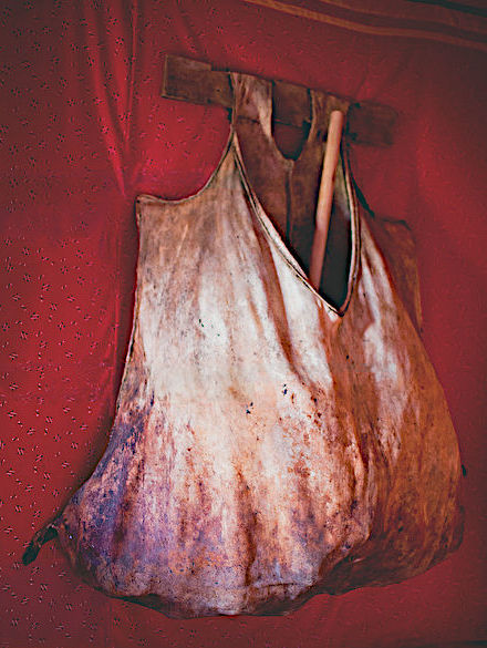 Fermentation of the koumis in a leather bag.